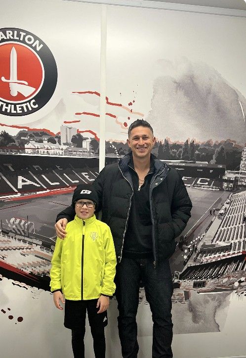 Keola Paredes with Frank at Charlton Athletic
